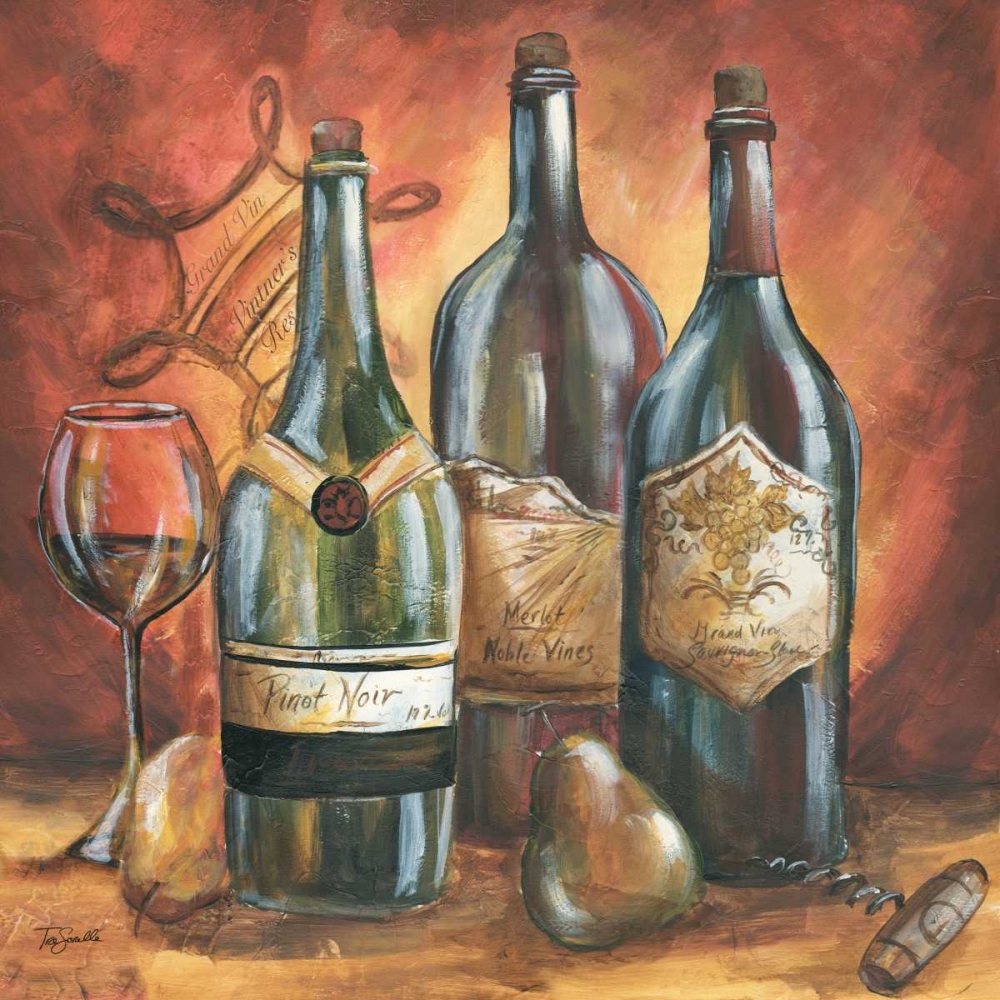 Wall Art Painting id:53042, Name: Red and Gold Wine I , Artist: Tre Sorelle Studios
