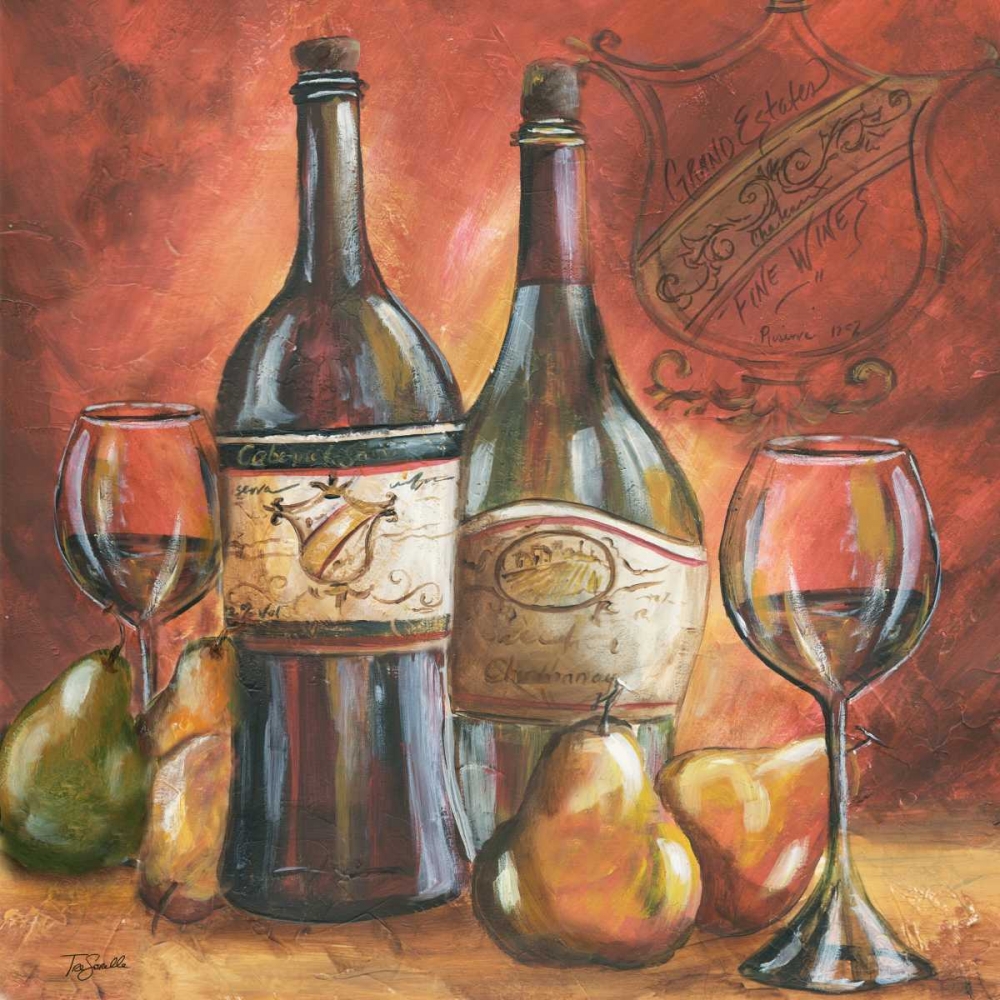 Wall Art Painting id:53043, Name: Red and Gold Wine II , Artist: Tre Sorelle Studios