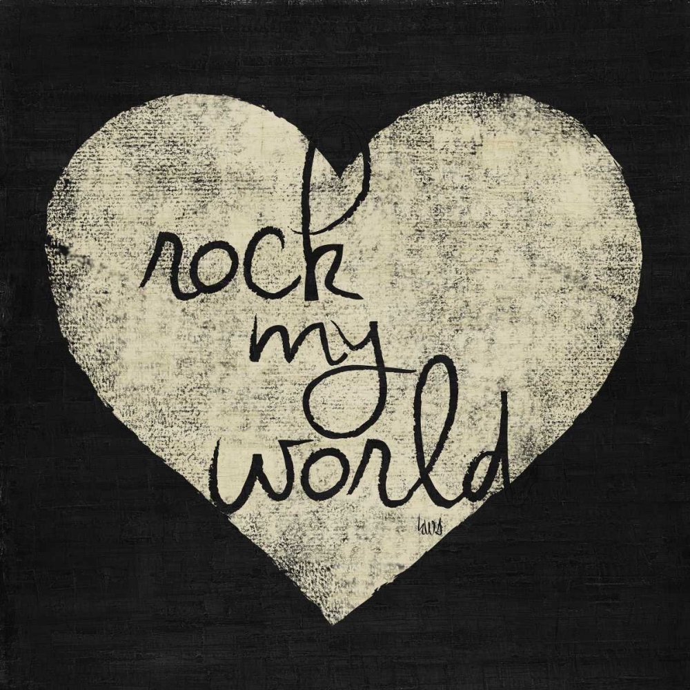 Art Print: Graffiti Heart Black and Cream I 