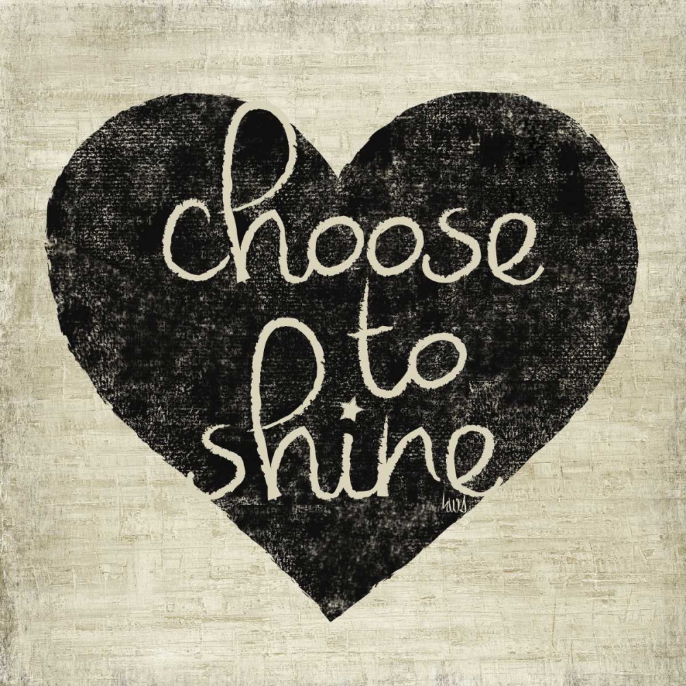 Art Print: Graffiti Heart Black and Cream II 