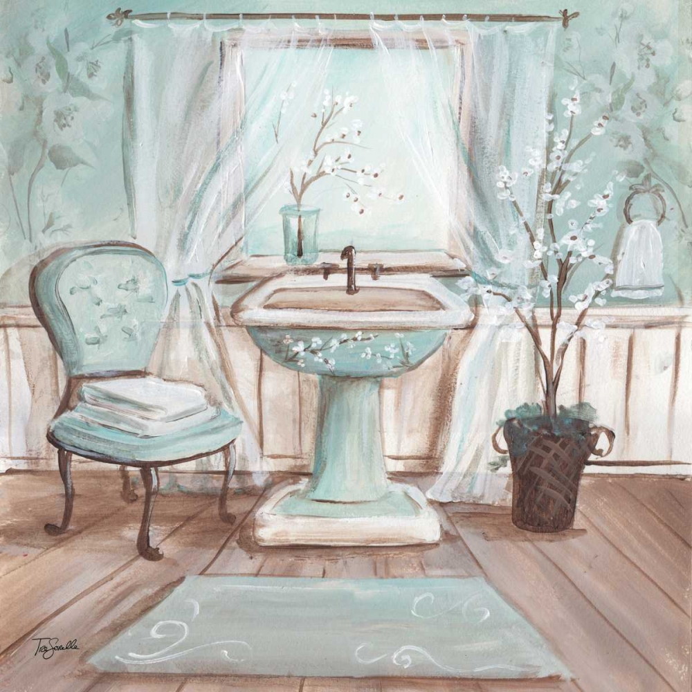Wall Art Painting id:53067, Name: Aqua Blossom Bath I , Artist: Tre Sorelle Studios