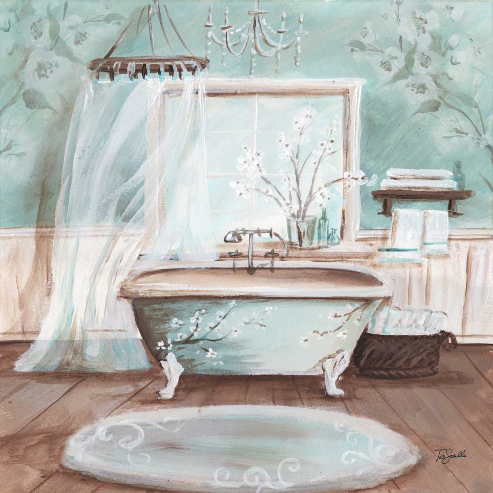 Wall Art Painting id:53068, Name: Aqua Blossom Bath II , Artist: Tre Sorelle Studios