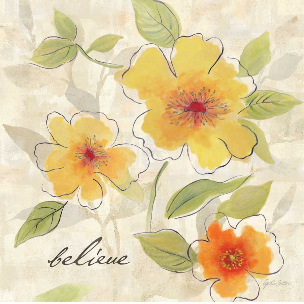 Wall Art Painting id:53580, Name: Bright Yellow Garden Trio II, Artist: Coulter, Cynthia