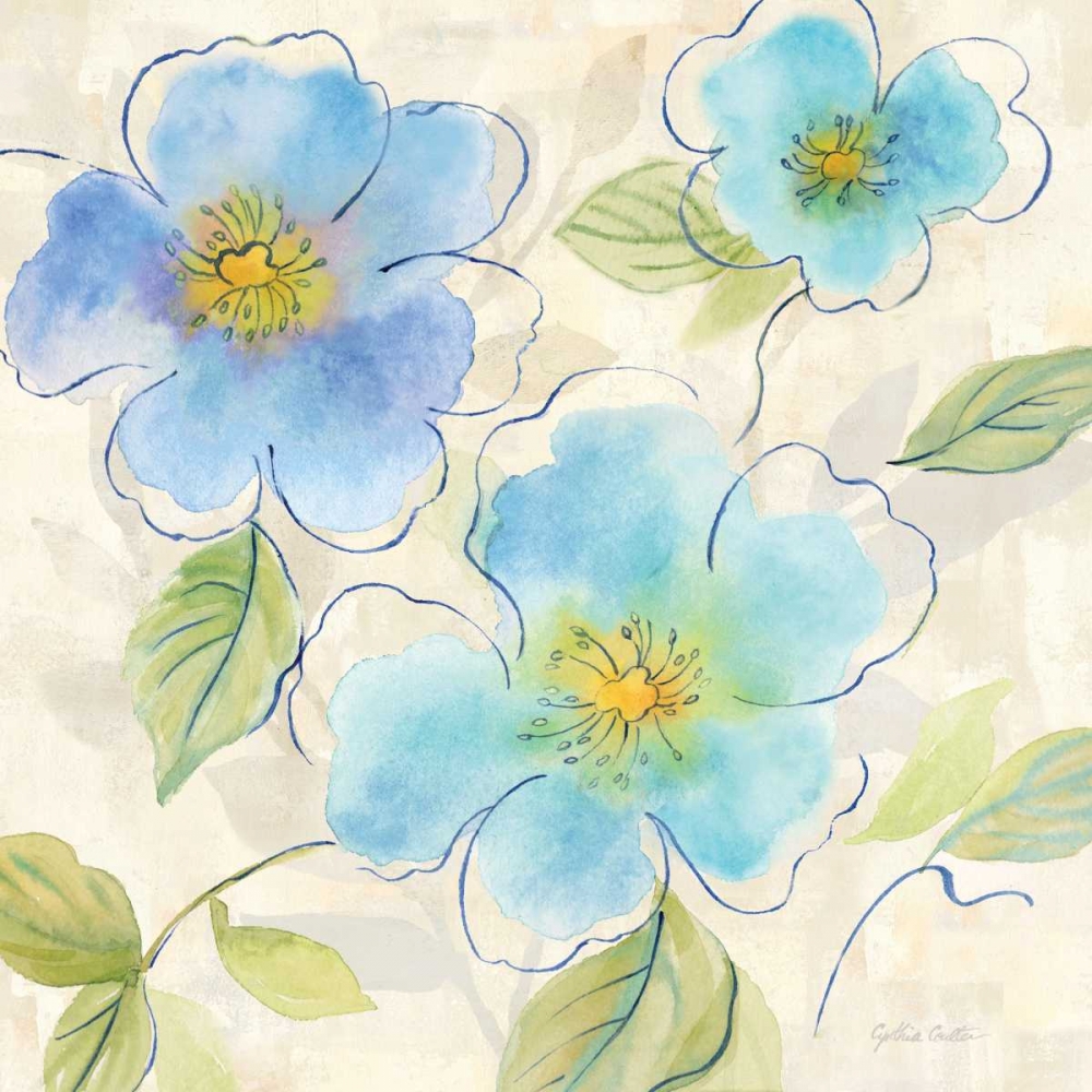 Wall Art Painting id:53636, Name: Blue Poppy Garden I, Artist: Coulter, Cynthia