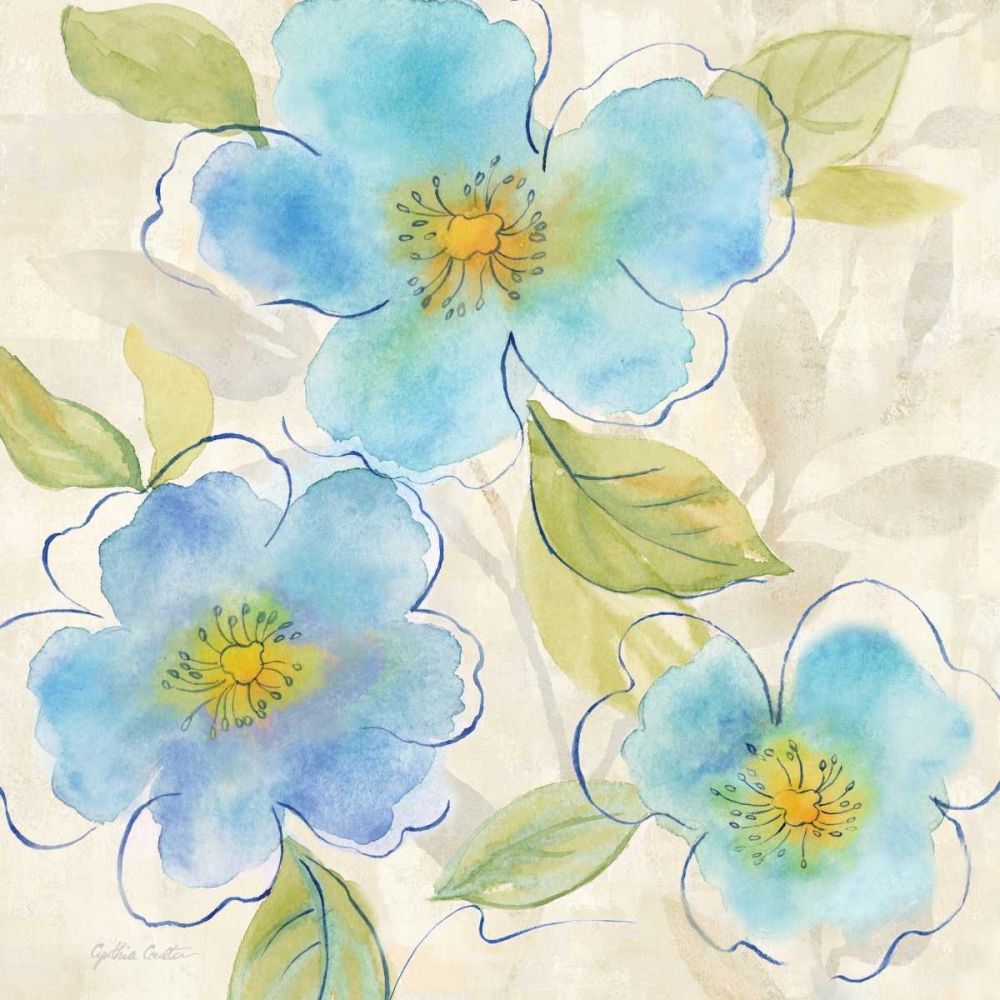 Wall Art Painting id:53637, Name: Blue Poppy Garden II, Artist: Coulter, Cynthia