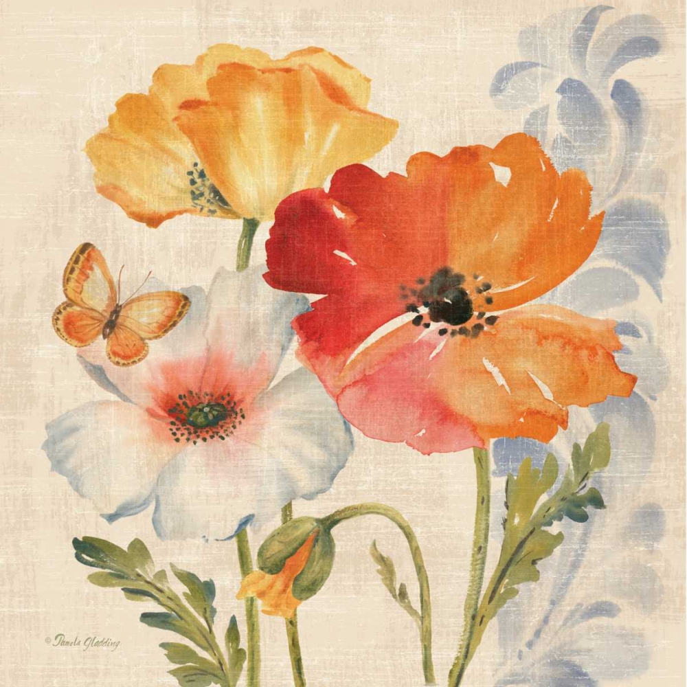 Wall Art Painting id:53666, Name: Watercolor Poppies Multi II, Artist: Gladding, Pamela