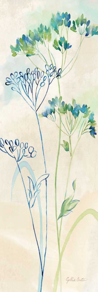 Wall Art Painting id:53662, Name: Indigo Wildflowers Panel II, Artist: Coulter, Cynthia