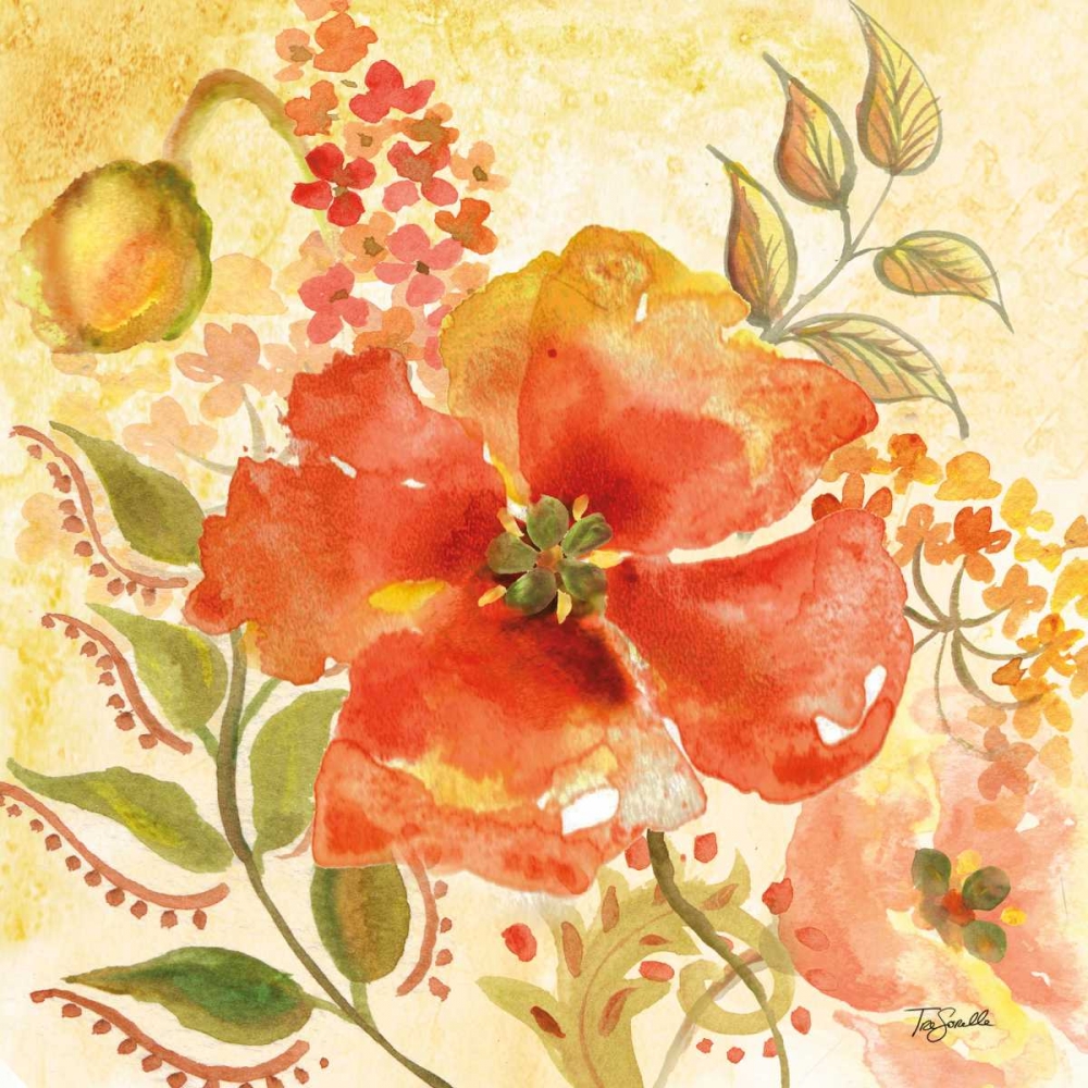 Wall Art Painting id:71826, Name: Bohemian Poppies II, Artist: Tre Sorelle Studios