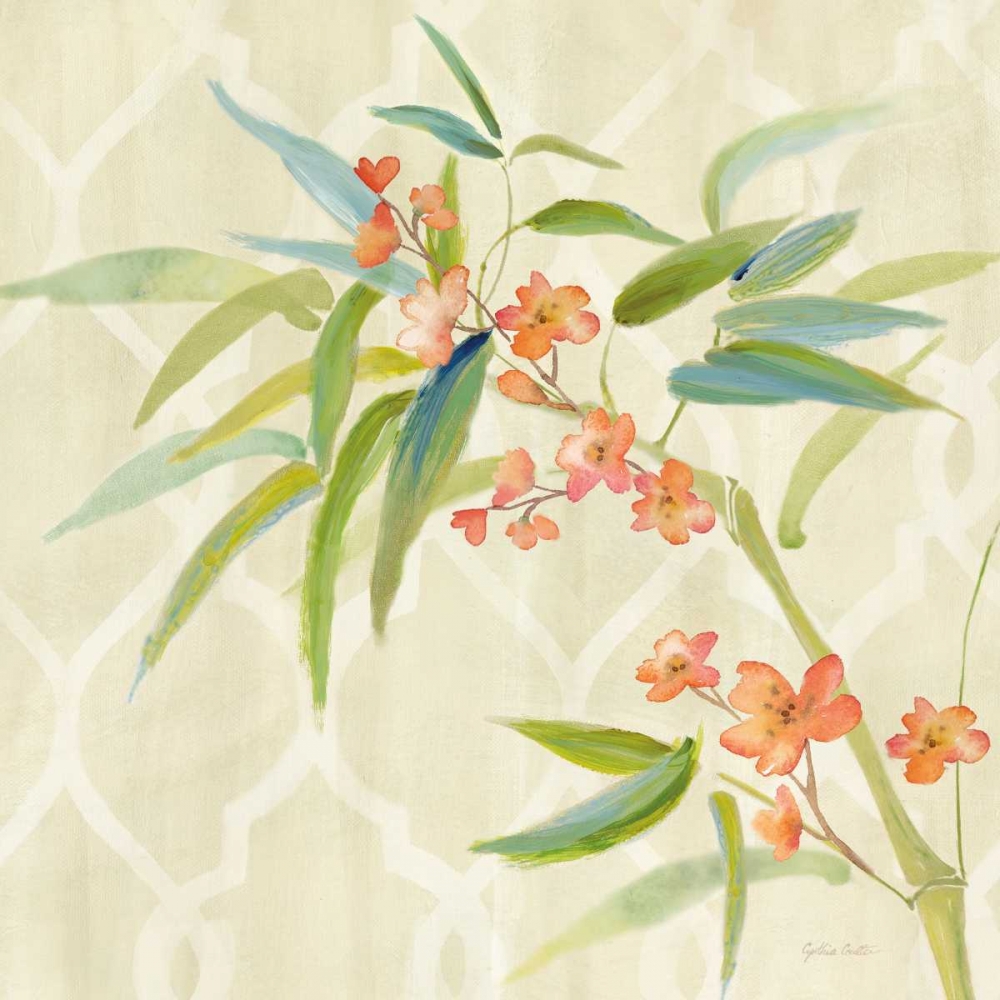 Wall Art Painting id:78065, Name: Zen Bamboo w/blossoms II, Artist: Coulter, Cynthia