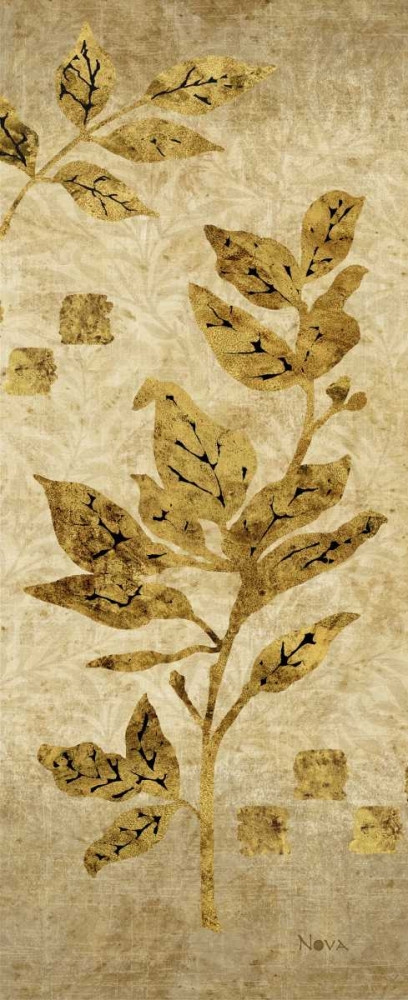 Wall Art Painting id:85183, Name: Gold Leaf Branches Panel I, Artist: Studio Nova