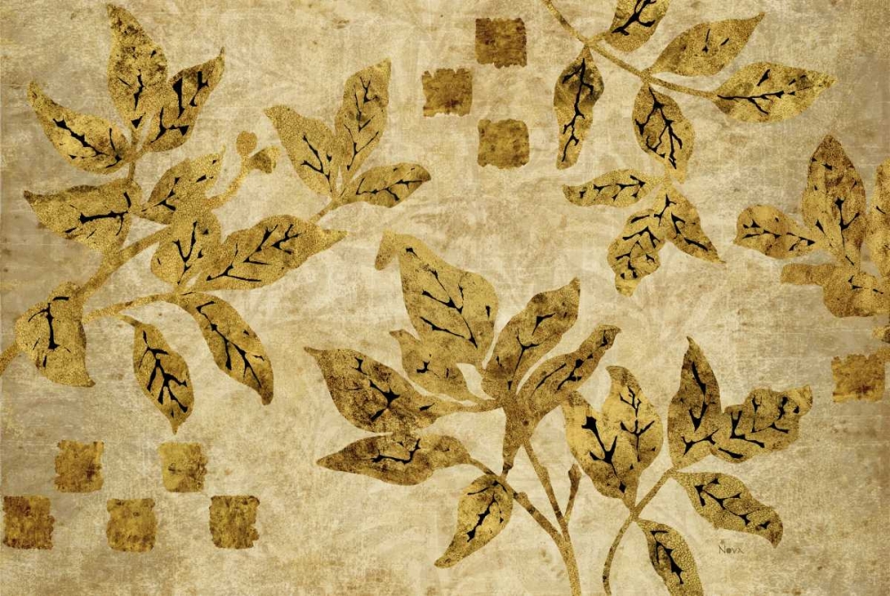 Wall Art Painting id:85187, Name: Gold Leaf Branches Landscape, Artist: Studio Nova