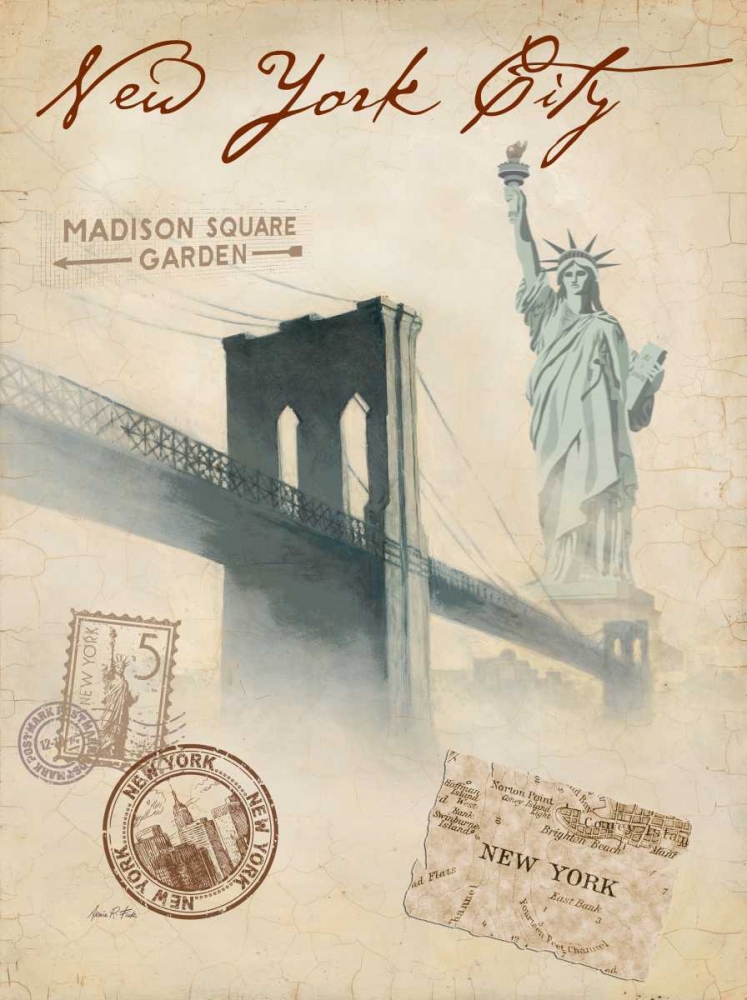 Wall Art Painting id:56384, Name: Bridge to NYC, Artist: FISK, Arnie