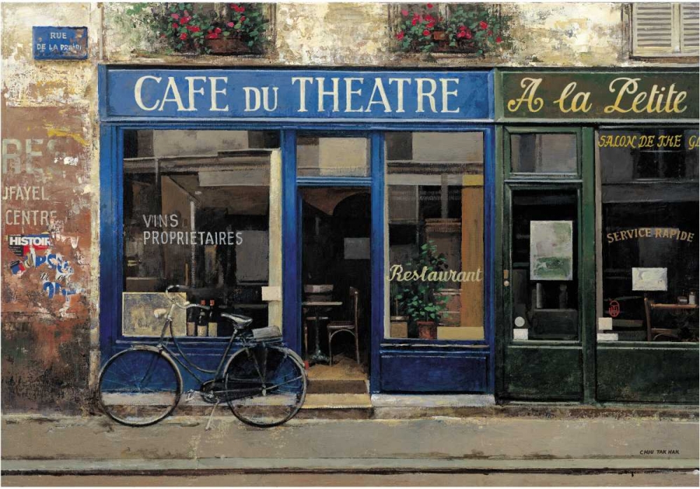 Wall Art Painting id:59728, Name: Cafe du Theatre, Artist: Hak, Chiu Tak