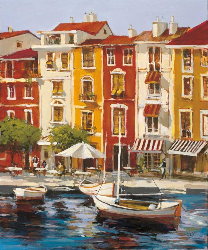 Art Print: Mediterranean Waterfront I
