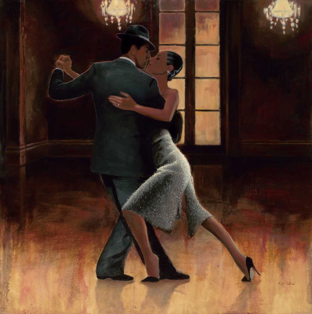 Dance Me Out Wedge Frame Picture Canvas Dancing Couple Tango Cult Dance Zeph Amber 