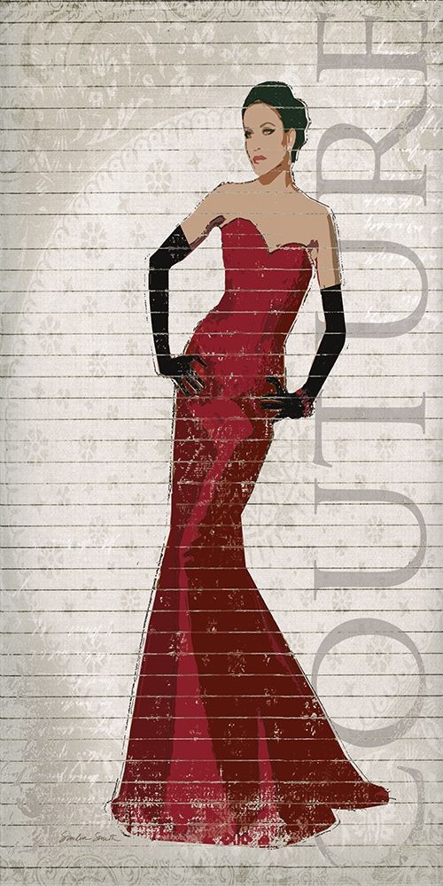 Wall Art Painting id:335894, Name: Red Dress Glamour, Artist: Smith, Sandra