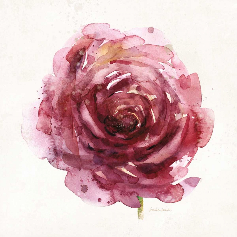 Wall Art Painting id:99616, Name: Watery Red Bloom 1, Artist: Smith, Sandra