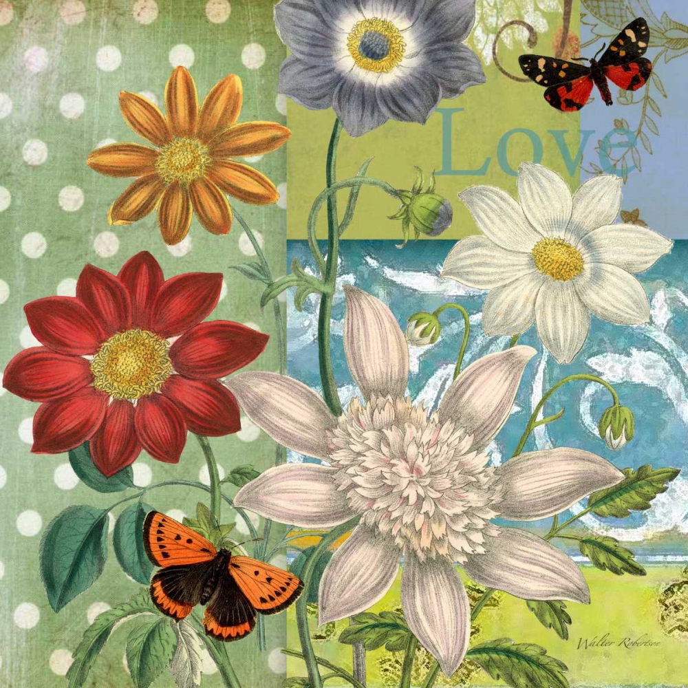 Wall Art Painting id:59620, Name: Polka dot Daisy, Artist: Robertson, Walter 