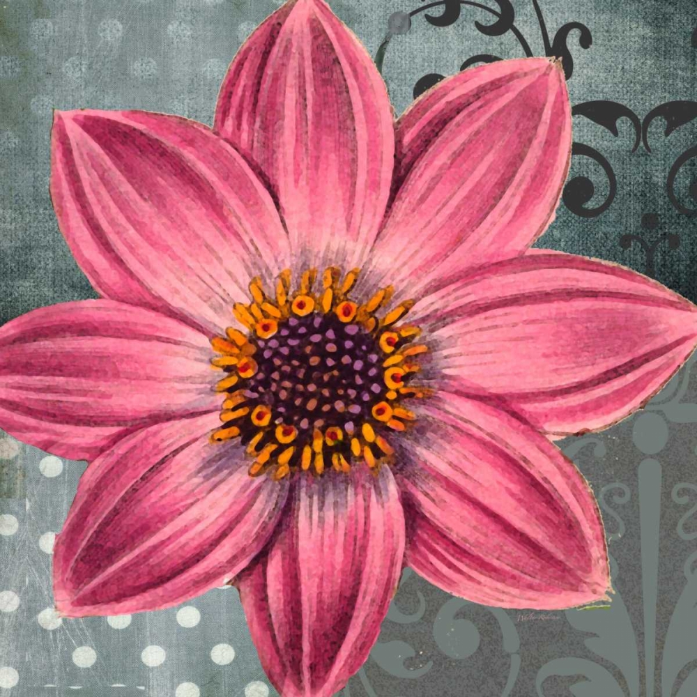 Wall Art Painting id:59642, Name: Polka Dot Dahlia 2, Artist: Robertson, Walter 