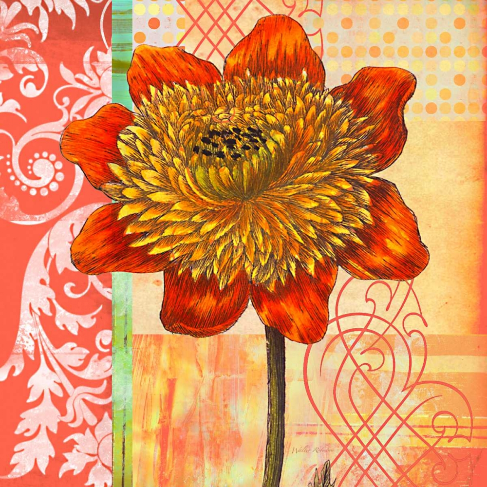 Wall Art Painting id:59646, Name: Scrollwork Blossom 2, Artist: Robertson, Walter 