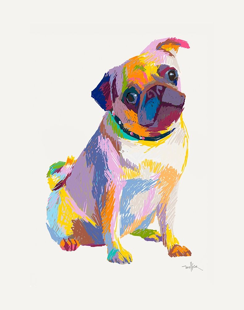 Wall Art Painting id:270363, Name: PUG SKETCH, Artist: Mollica, Patti