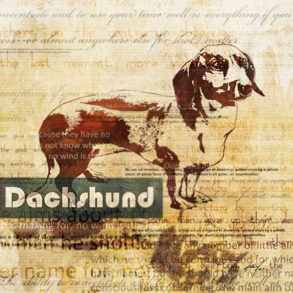 Wall Art Painting id:56527, Name: Dachshund Sketch, Artist: Roko, Ken