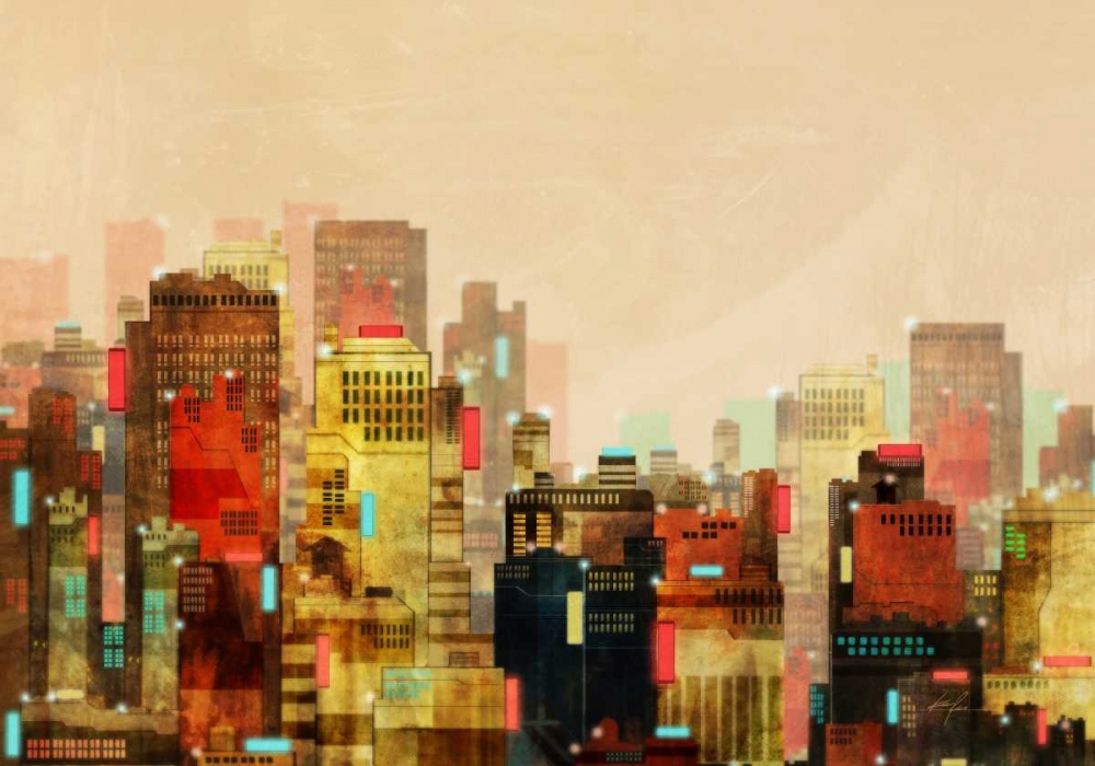 Wall Art Painting id:56565, Name: City Beyond 1, Artist: Roko, Ken