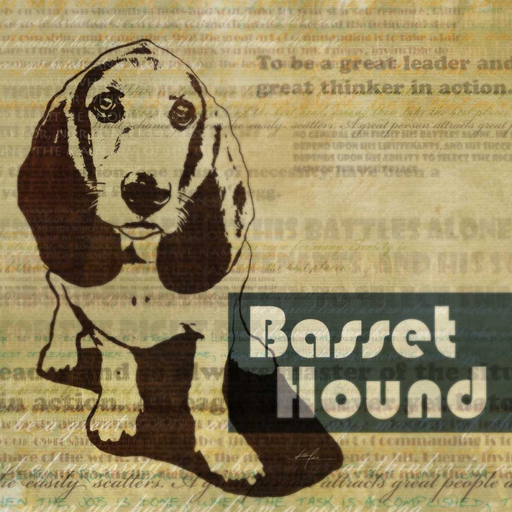 Wall Art Painting id:56572, Name: Bassett Hound Sketch , Artist: Roko, Ken