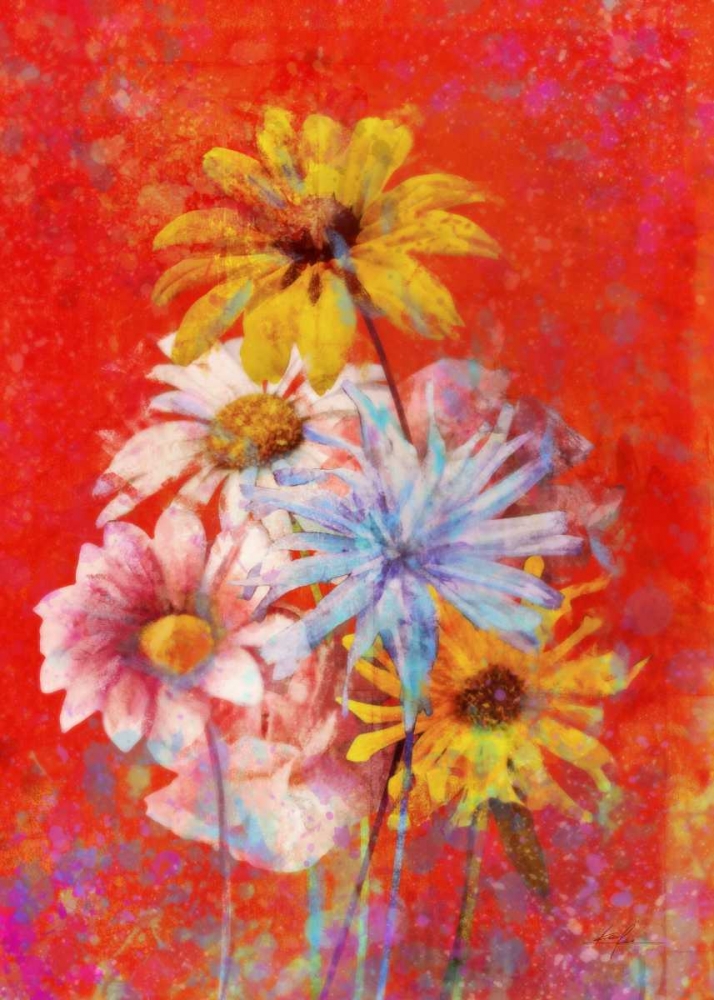 Wall Art Painting id:56587, Name: Vibrant Posies 1, Artist: Roko, Ken