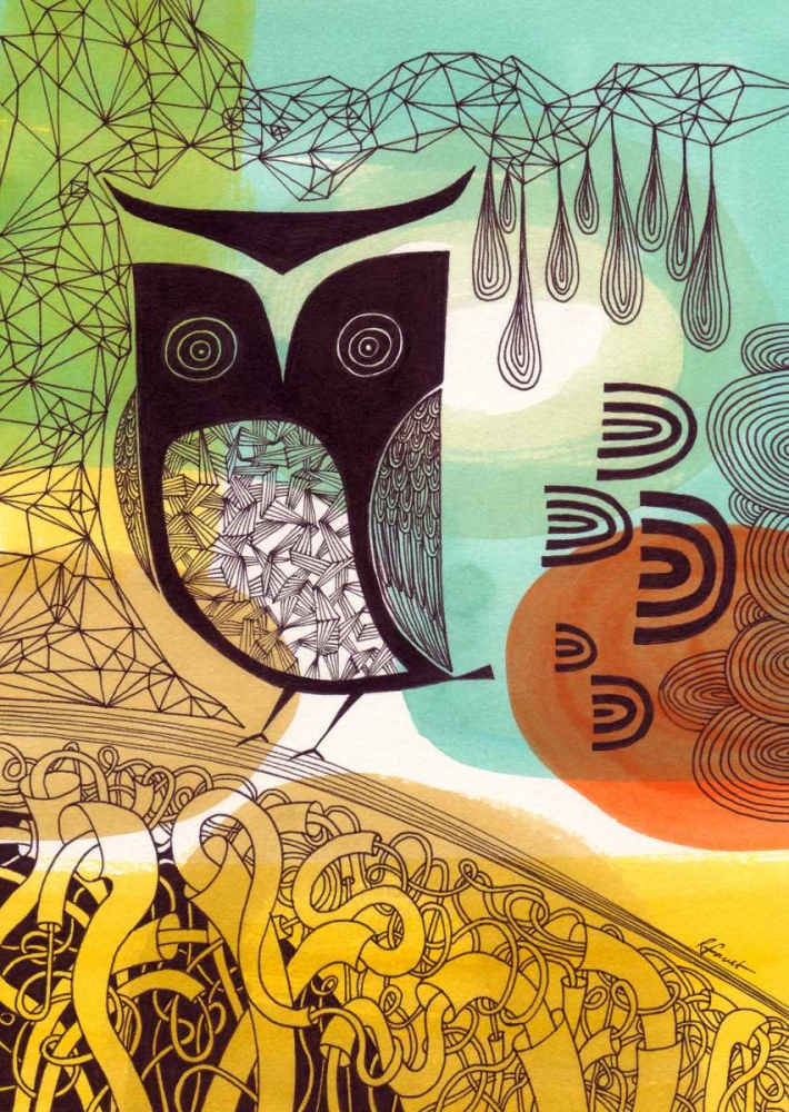 Wall Art Painting id:56752, Name: Doodle Owl, Artist: Faust, Richard