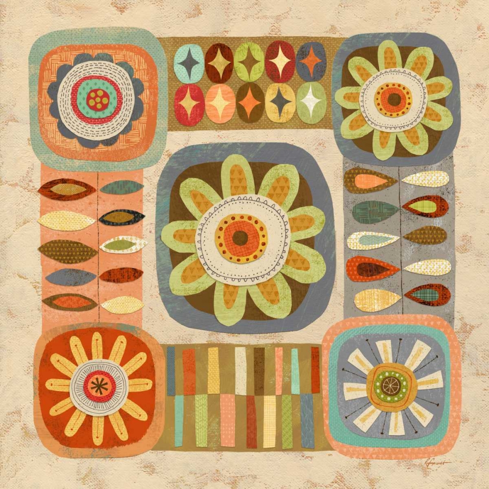 Wall Art Painting id:56761, Name: Floral Retro 2 Bloom, Artist: Faust, Richard