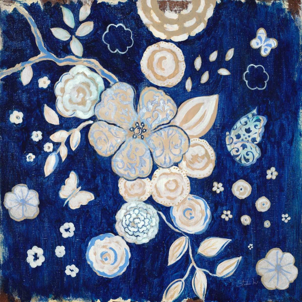 Wall Art Painting id:84987, Name: Blue Chinoserie Garden2, Artist: Studio M