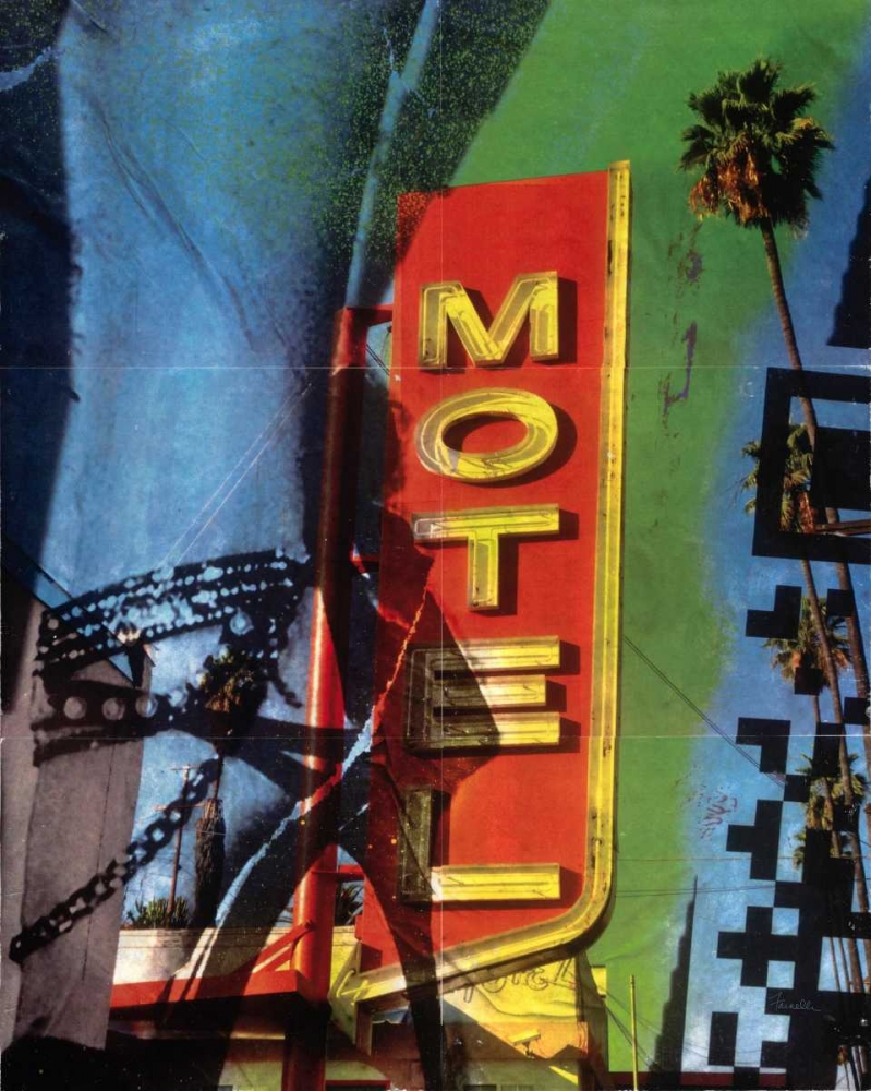 Wall Art Painting id:62830, Name: Urban Collage Motel, Artist: Fainelli, Deanna