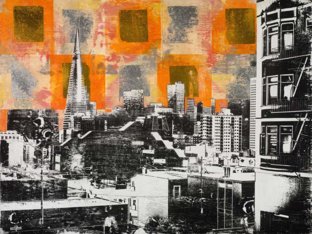 Wall art: Urban Collage Skyline, by Fainelli, Deanna
