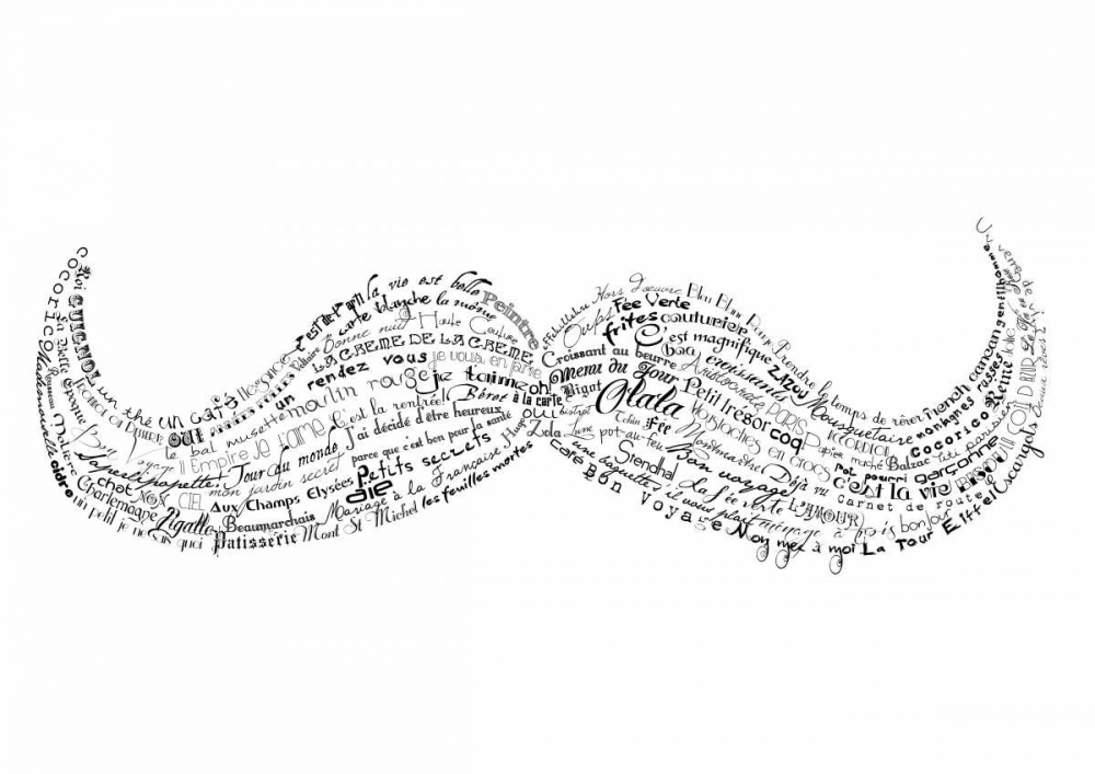 Wall Art Painting id:61923, Name: As The French Say-Moustache, Artist: De Lauzun, Marion 