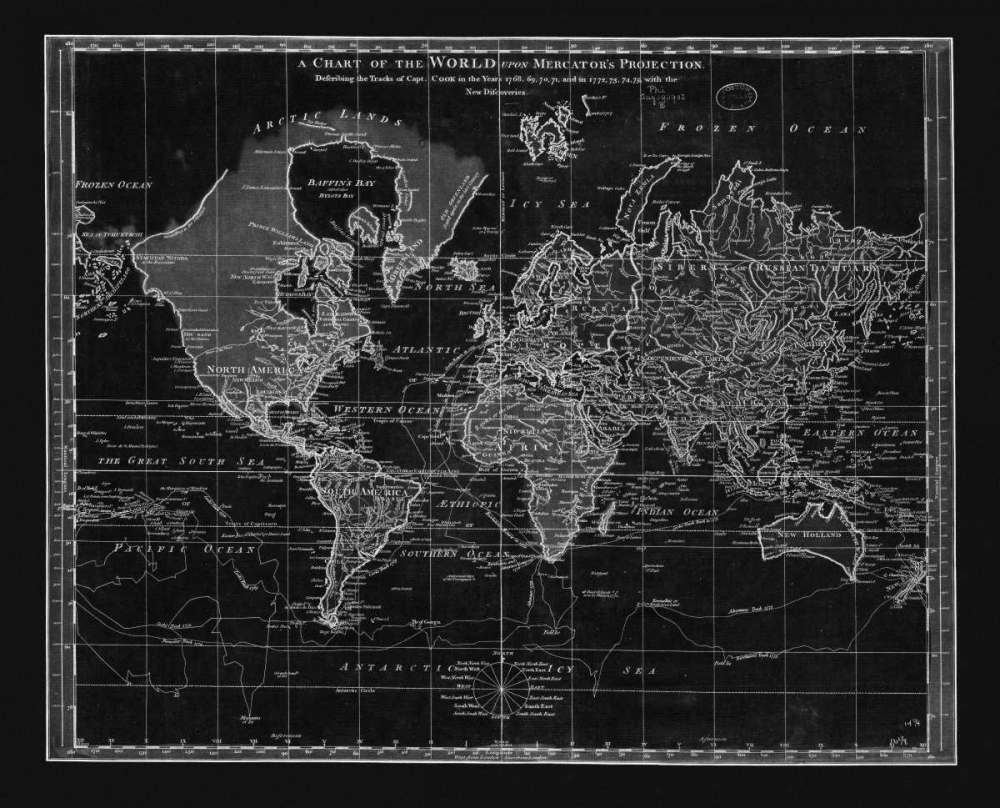 Wall Art Painting id:142290, Name: Vintage World Chart, Artist: Adam Shaw Cartography