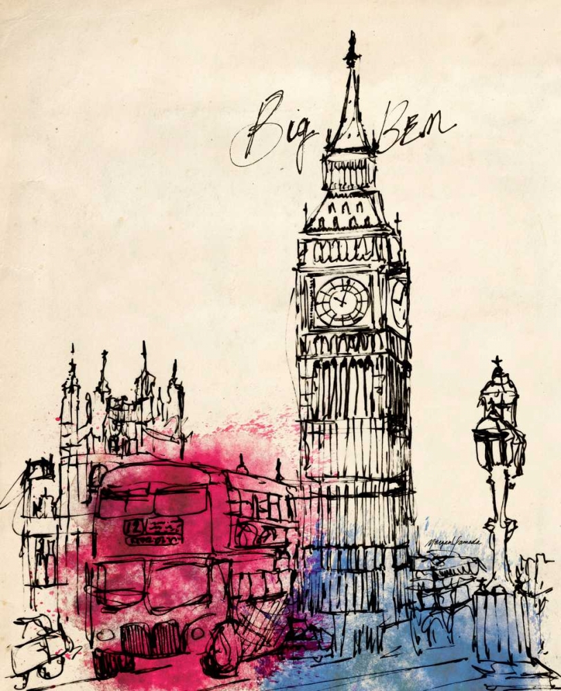 Art Print: Big Ben in Pen