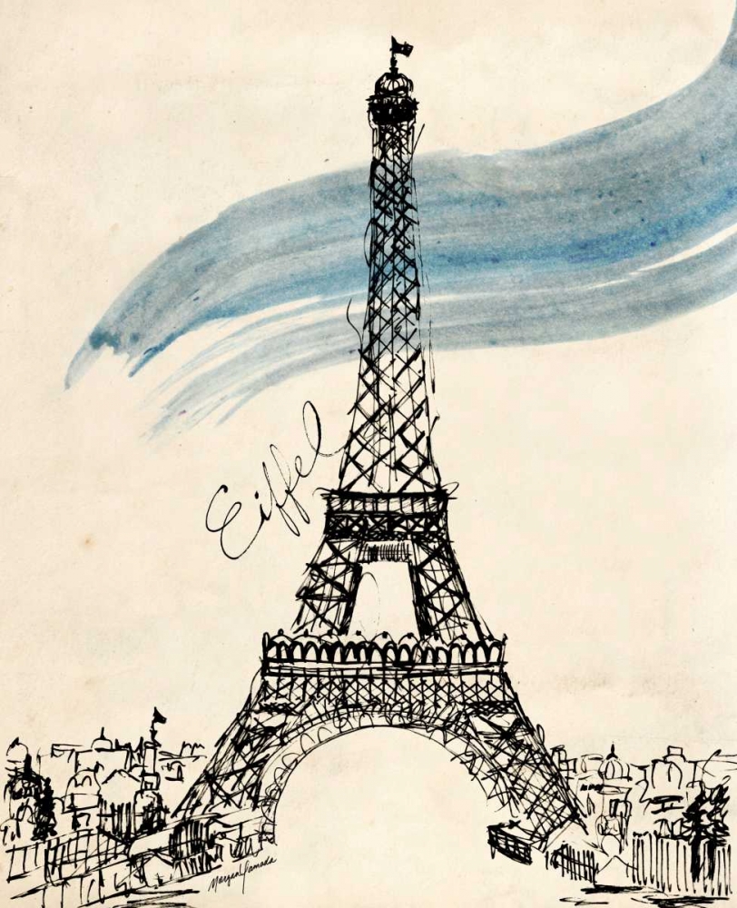 Art Print: Eiffel Tower in Pen