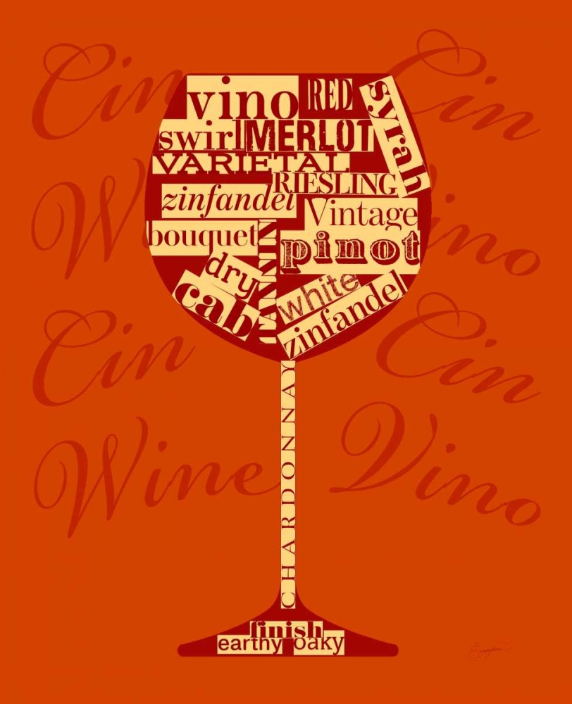 Wall Art Painting id:63521, Name: Wine Words Glass, Artist: Taylor, Evangeline