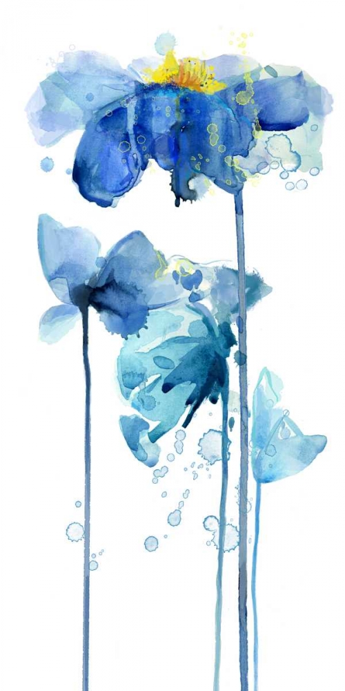 Wall Art Painting id:142328, Name: Indigo Poppy 2, Artist: Jing, Jin