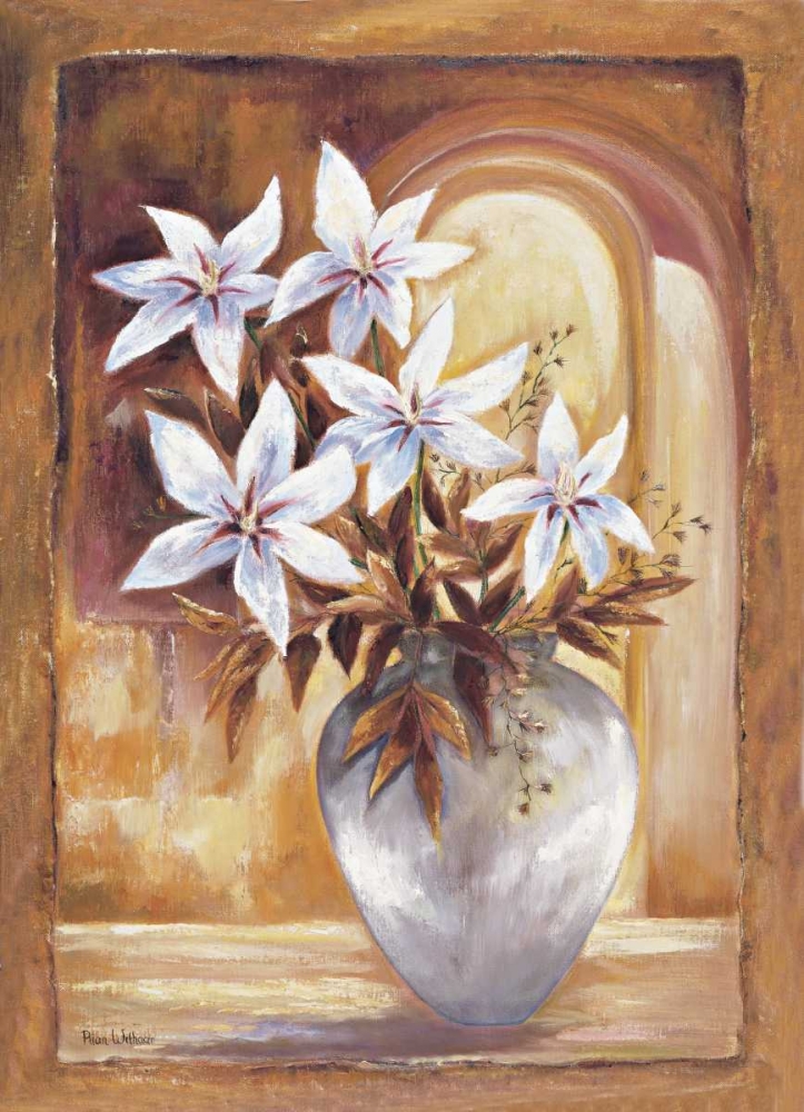 Wall Art Painting id:58032, Name: White flowers in vase II, Artist: Withaar, Rian