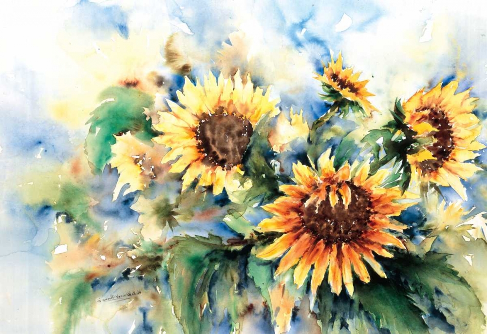 Wall Art Painting id:58299, Name: A bouquet of sunflowers, Artist: Kalsbeek-Vlasma, Klaske