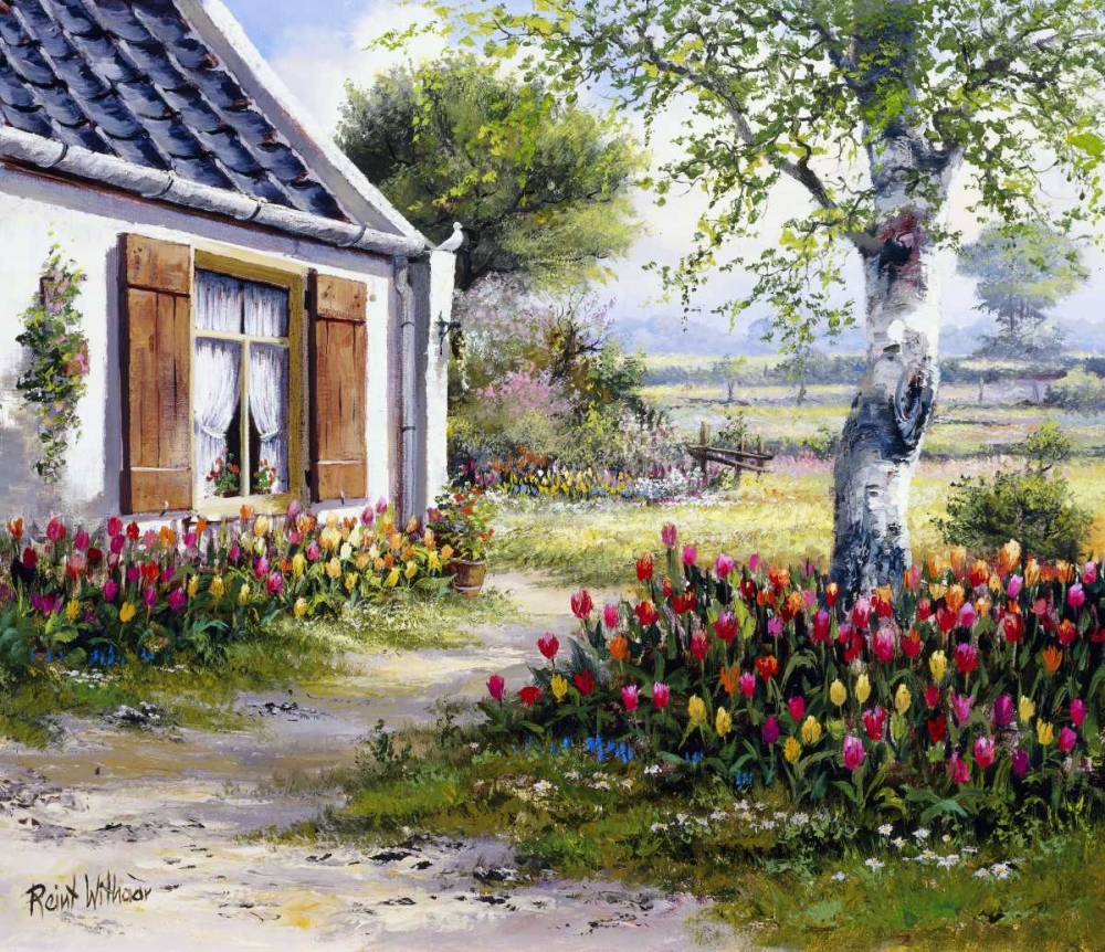 Wall Art Painting id:58647, Name: A colourful garden, Artist: Withaar, Reint