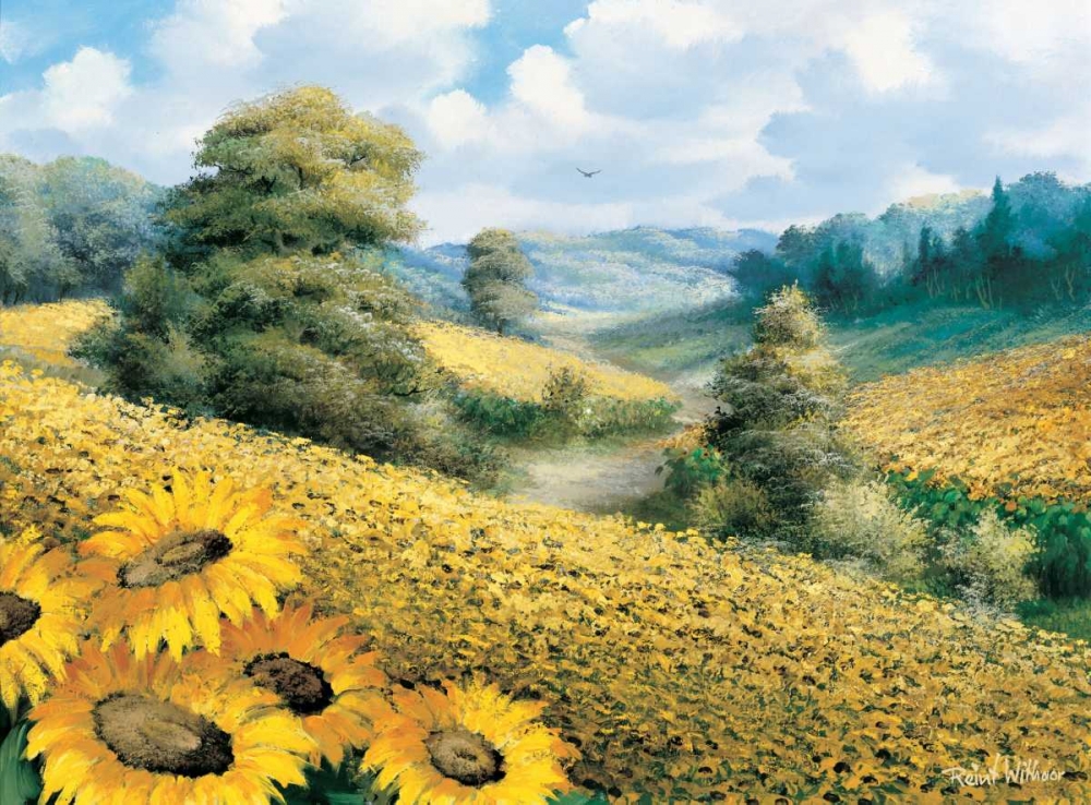 Wall Art Painting id:58678, Name: Sunflower hill, Artist: Withaar, Reint