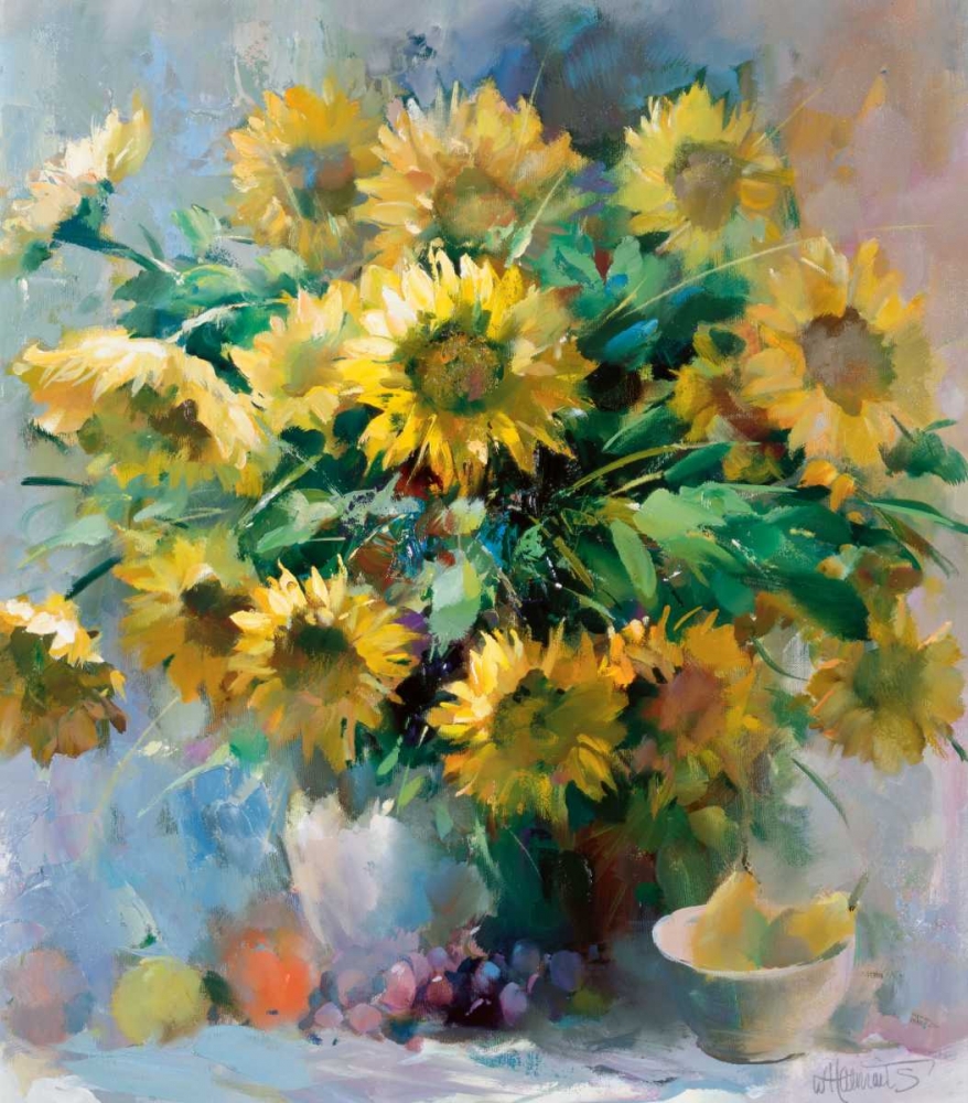 Wall Art Painting id:58875, Name: Sunflowers, Artist: Haenraets, Willem