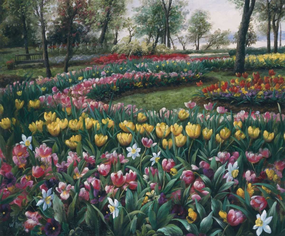 Wall Art Painting id:59021, Name: Flowerbed, Artist: Roelofs, Wouter