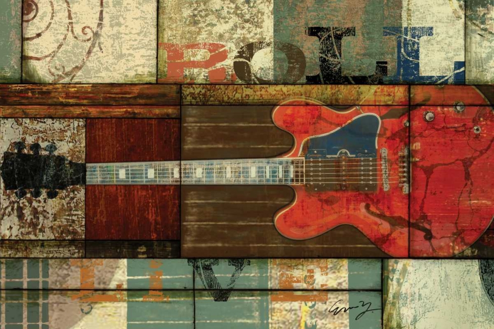 Wall Art Painting id:66986, Name: ROLL GUITAR, Artist: Yang, Eric