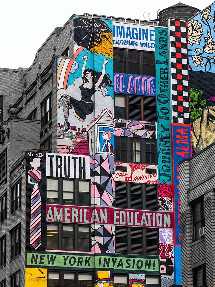 Wall Art Painting id:434330, Name: Advertisements on building exterior-New York, Artist: Frank, Assaf