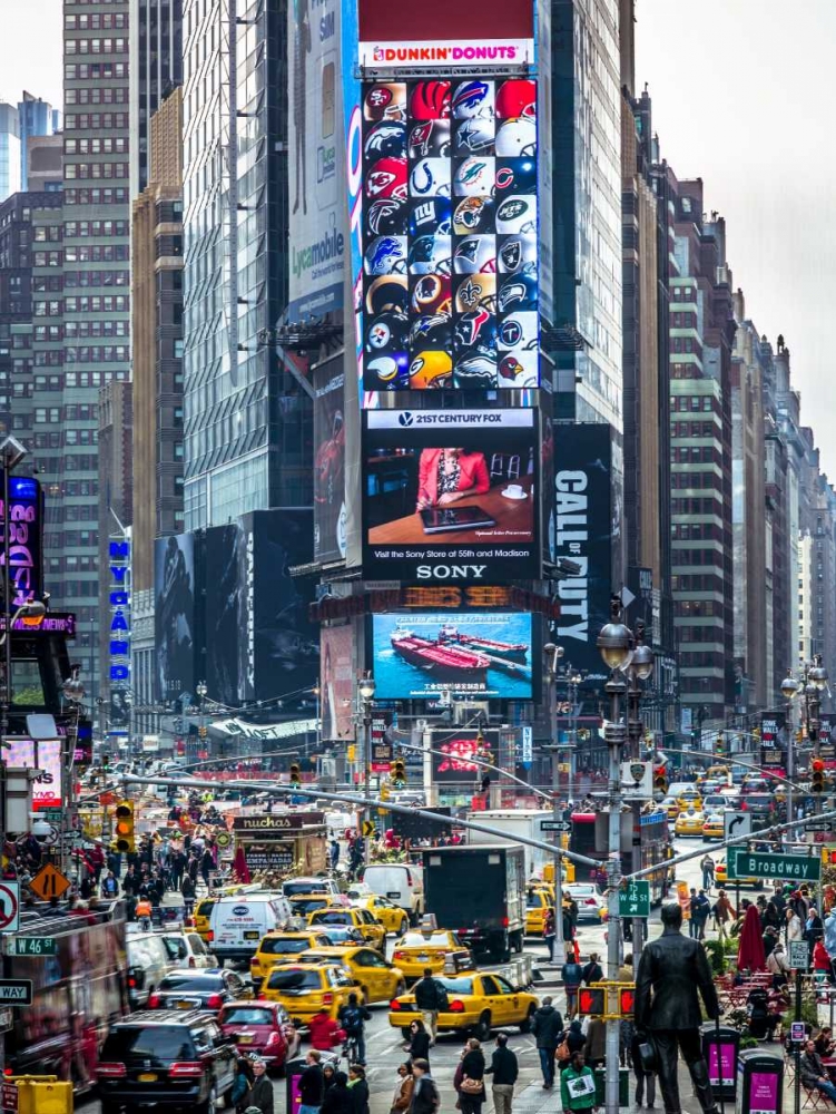 Wall Art Painting id:103491, Name: Commuters on busy Broadway in Ney York City near Times Square, Artist: Frank, Assaf