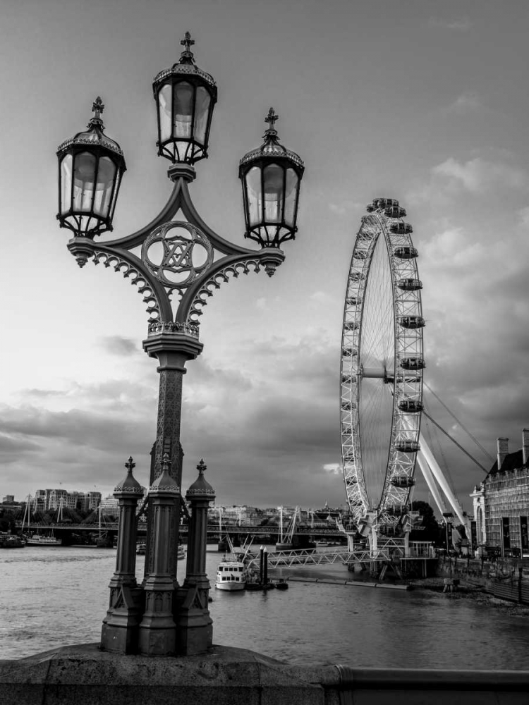 Wall Art Painting id:104069, Name: Street lamp with London Eye, London, UK, Artist: Frank, Assaf